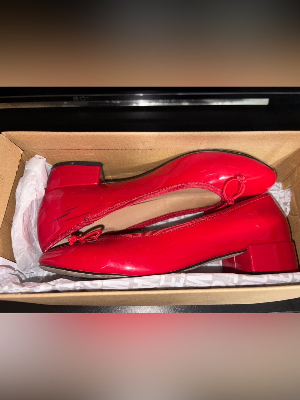 Steve Madden Red Patent Low Heel Ballet Pumps